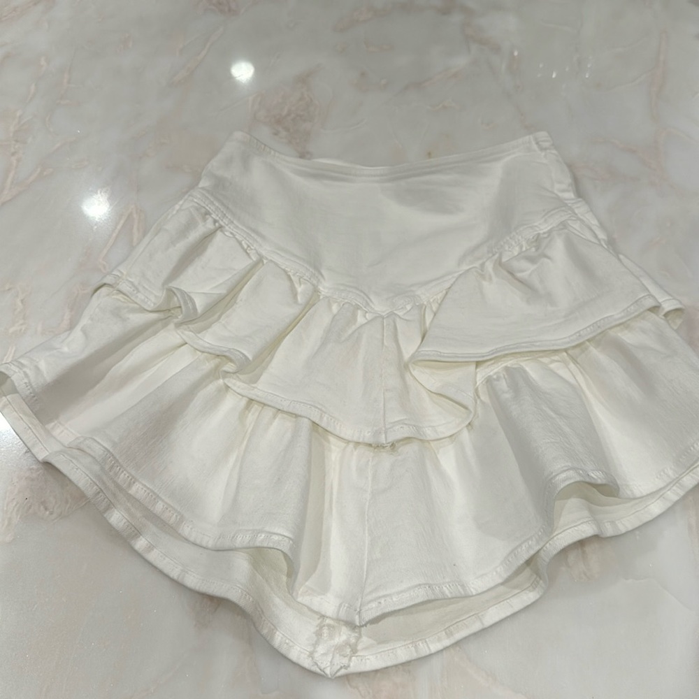 Mother white denim short skirt